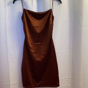 Windsor Brown Satin Mini Dress